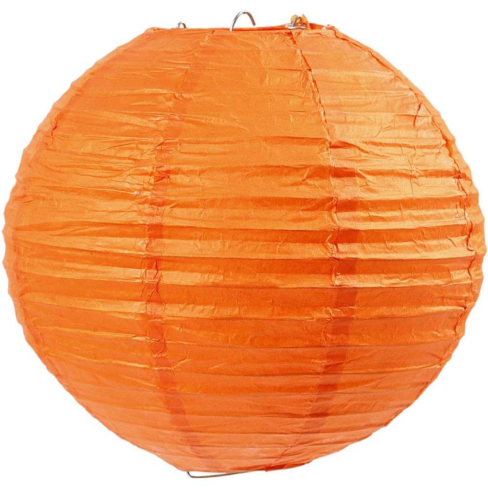 Papirlampe - Orange 20 Cm