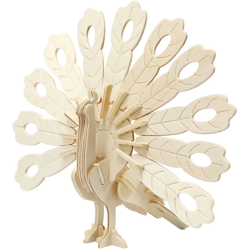 3D Puslespill Påfugl