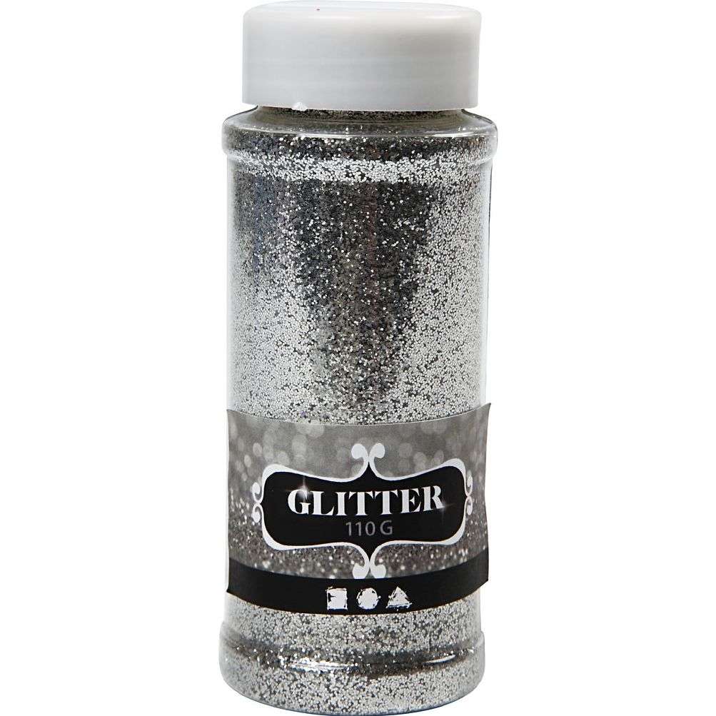Glitter 110 gram - Sølv 110 G