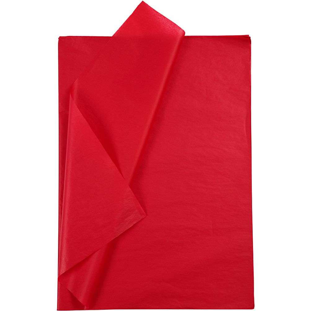 Silkepapir|10 ark - Rød 50x70 Cm