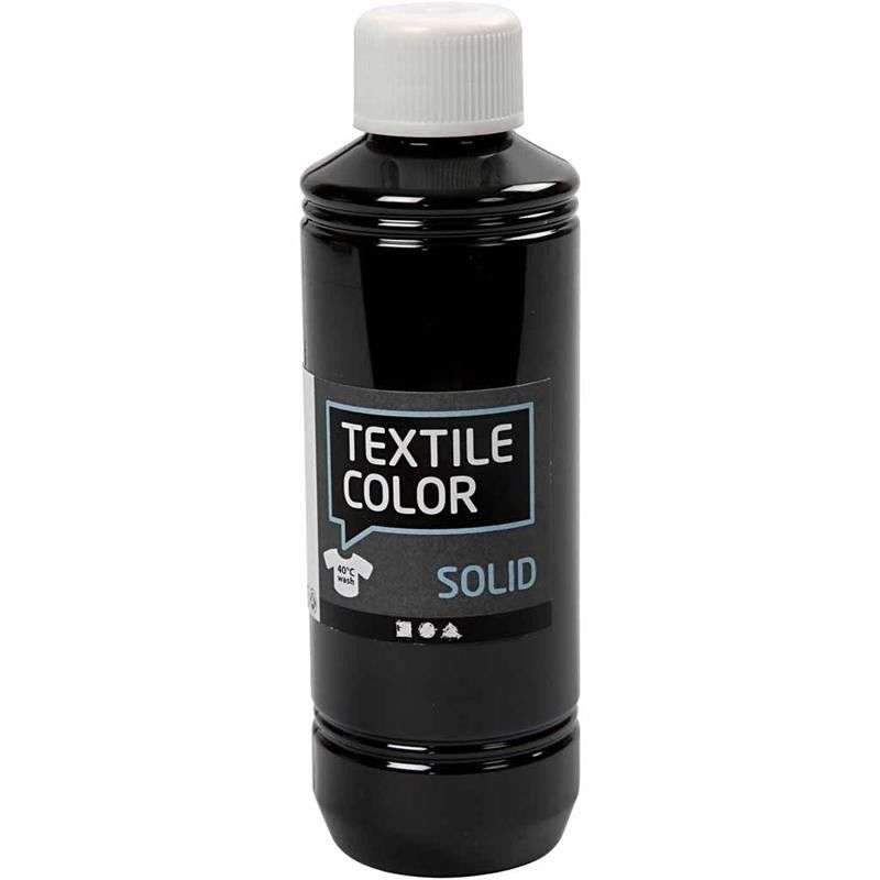Textile Solid, dekkende - Svart 250 Ml