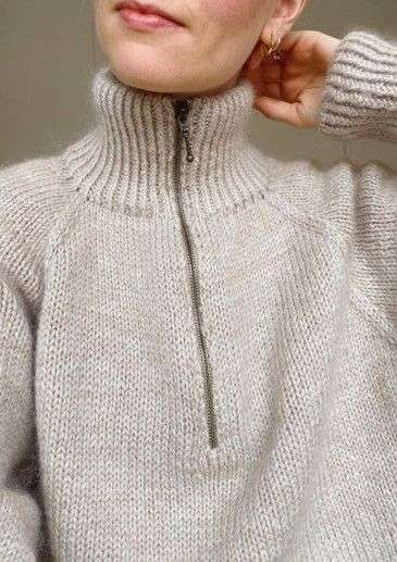 Petite Knit Zipper Sweater