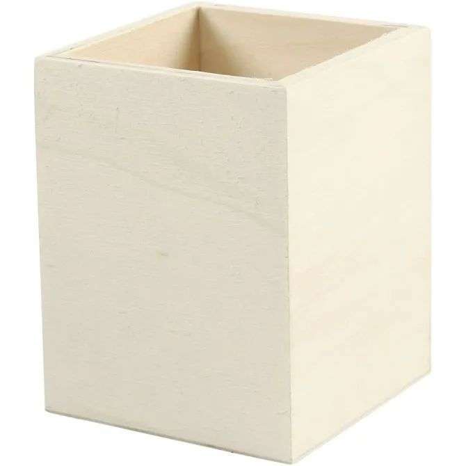Blyantholder, firkantet - Tre 7,5x7,5x9,5 cm