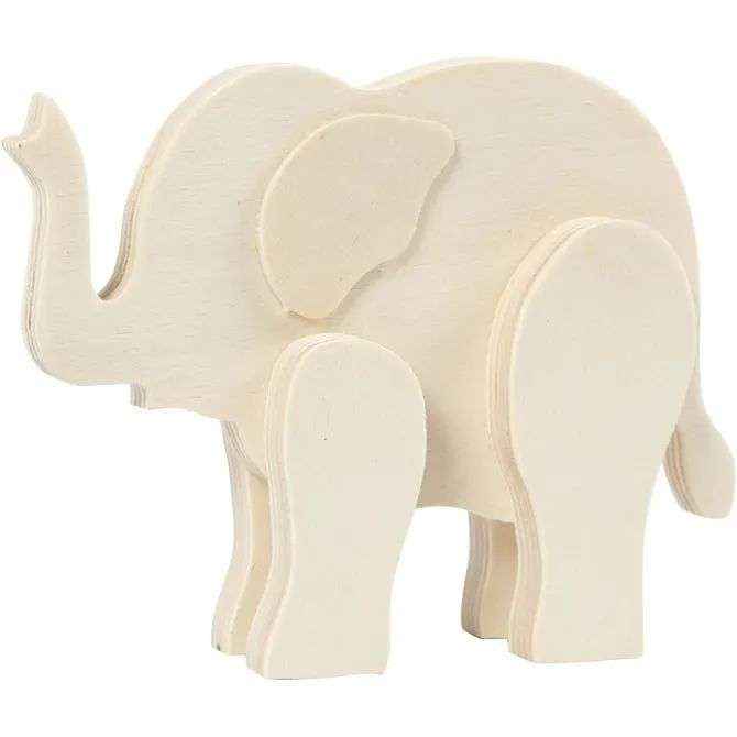 Dyrefigur, elefant - Tre 16x12 cm