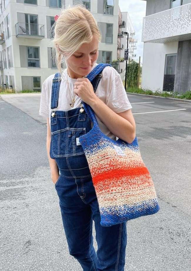 Petite Knit Technicolor tote bag