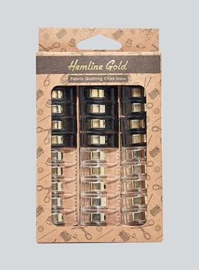 Hemline Gold Quilte clips 30stk
